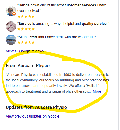 Google Business Profile Description is critical - Local SEO Caboolture